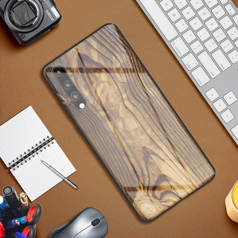 Huawei P 20 Pro Чехол из закаленного стекла деревянный камень с рисунком чехол для телефона huawei P20 Pro защитный чехол противоударный