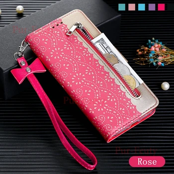 

Case For Samsung Galaxy S10 Plus SM-G975F/ DS S9 S8 S7 Edge S10e S10 5G Leather Zipper Wallet magnetic Lace Patchwork Etui Cover