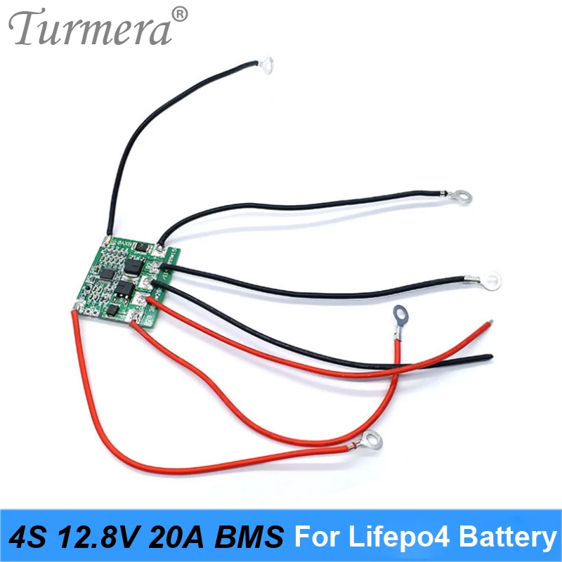 Turmera 4S 20A 12.8V 14.4V 32650 32700 Lifepo4 Battery Balanced BMS for Electric Boat Uninterrupted Power Supply 12V Car Battery 03