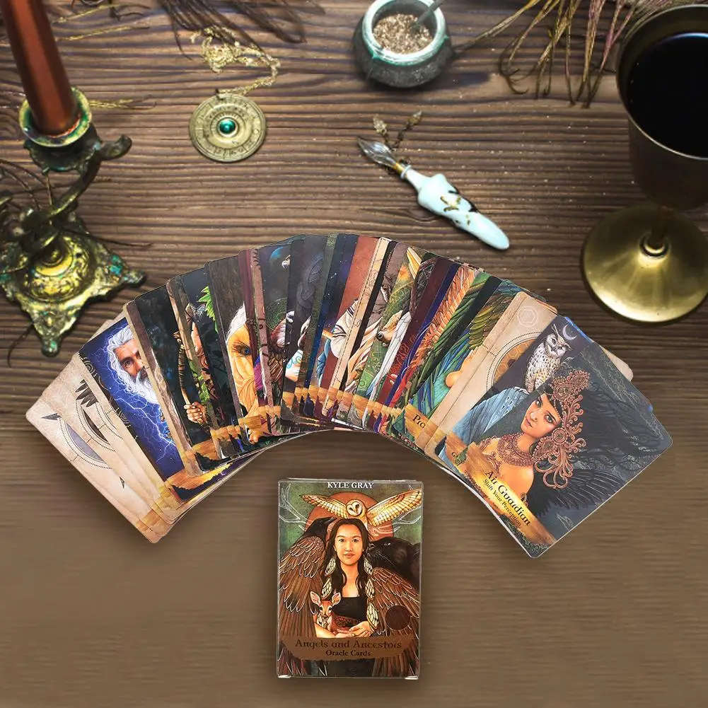 55 Sheets Angels And Ancestors Oracle Cards Board Game Tarot Card For Party Games Playing Cards Entertainment Divination