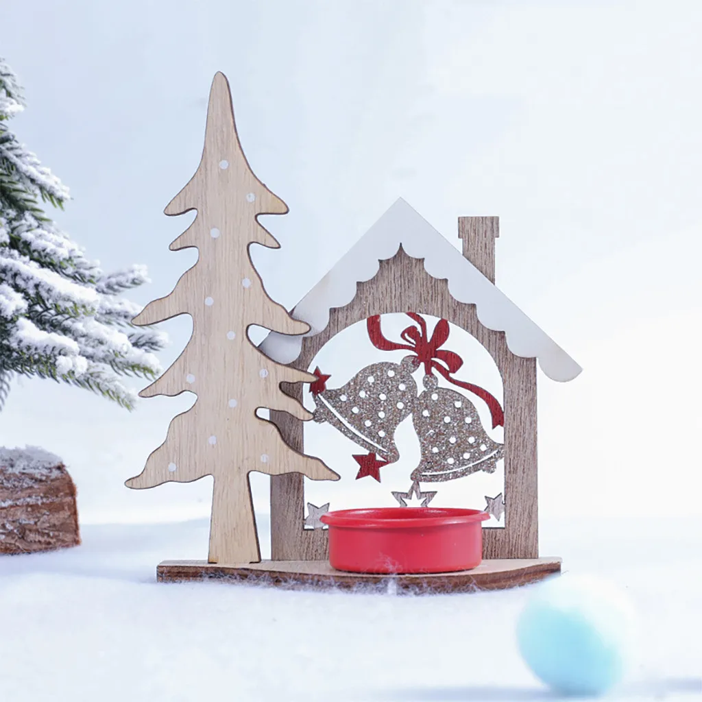 Креативный Diy Рождественский деревянный подсвечник Настольный Декор Свеча фонарь украшение дома
