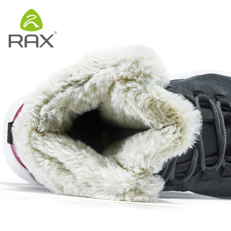 RAX/Женская походная обувь из натуральной кожи; горные треккинговые ботинки; флисовые зимние ботинки; женские спортивные кроссовки; прогулочные ботинки