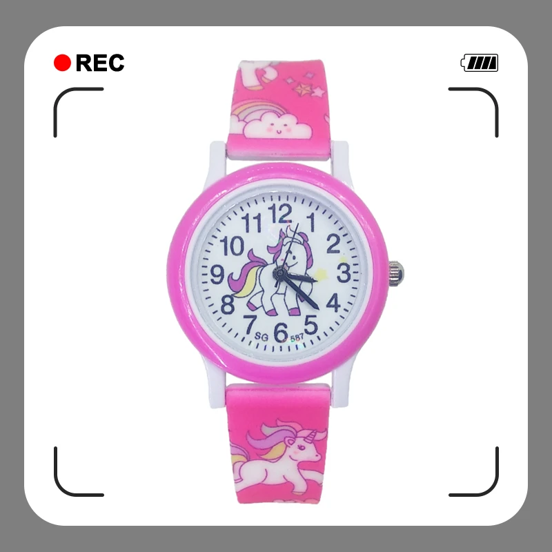 Детские модные милые часы с рисунком единорога для девочек и мальчиков, детские спортивные часы с пони для студентов, детские часы, детские часы, подарок на день рождения