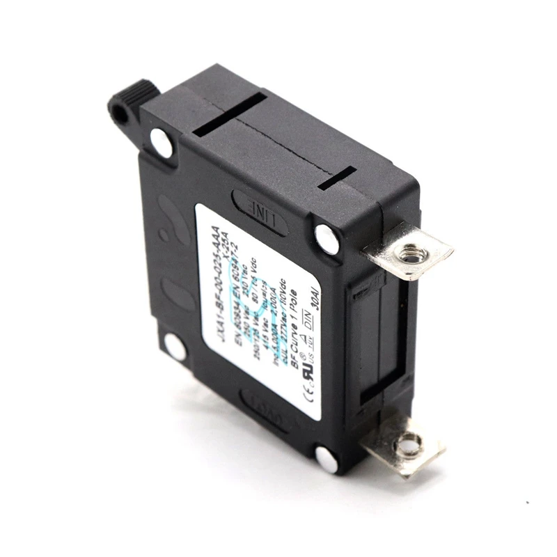 Black Toggle Reset Circuit Breaker Magnetic Switch Ac/Dc Current Overload Protector Rear Mounting With M3 Screws