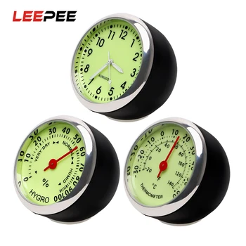 

LEEPEE Quartz Watch Car Clock Thermometer Hygrometer Luminous For Auto Home Mini Car Decoration Car-Styling