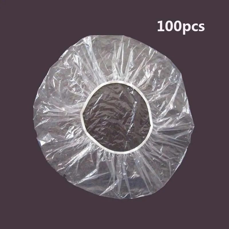 White 100pcs 100 шт./лот одноразовая шапочка для душа s Hat Clear Spa парикмахерский салон, Отель одноразовая купальная эластичная шапочка Товары для ванной комнаты шапочка для ванны s - Цвет: White 100pcs