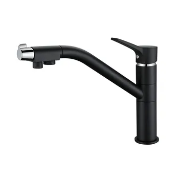 

2016 Wholesale 360 Swivel Chrome Or Matte Granite Black 3 Way Drink Faucet RO Water Tap Kitchen Faucet Tri Flow Reverse Osmosis