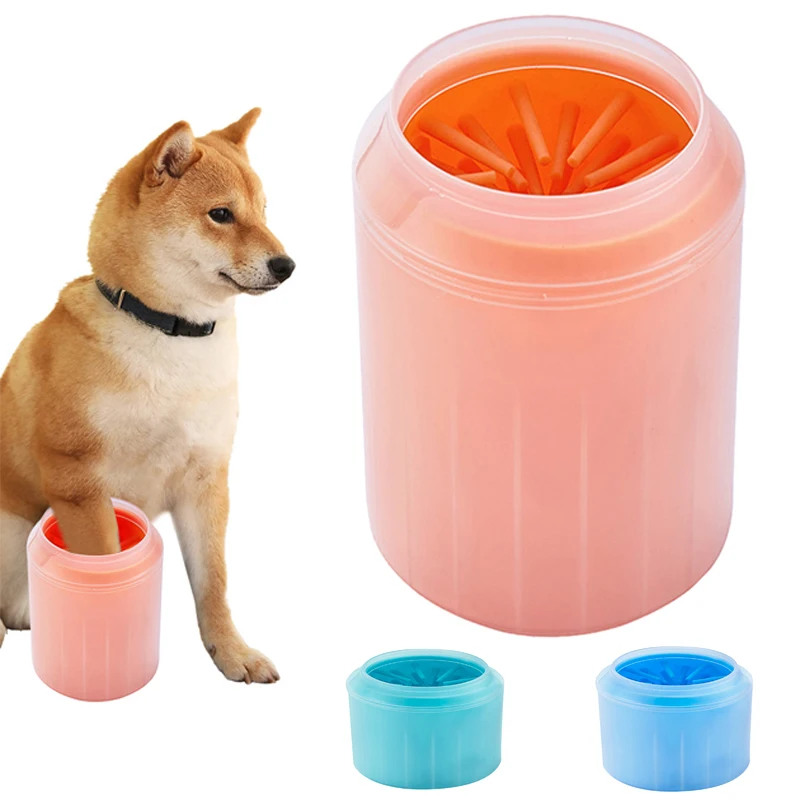 

1Pc Pet Cat Dog Foot Wash Clw Cleaning Tool Manual Rotary Cleaner Cup Soft Silicone For Small Medium Big Dogs Grooming