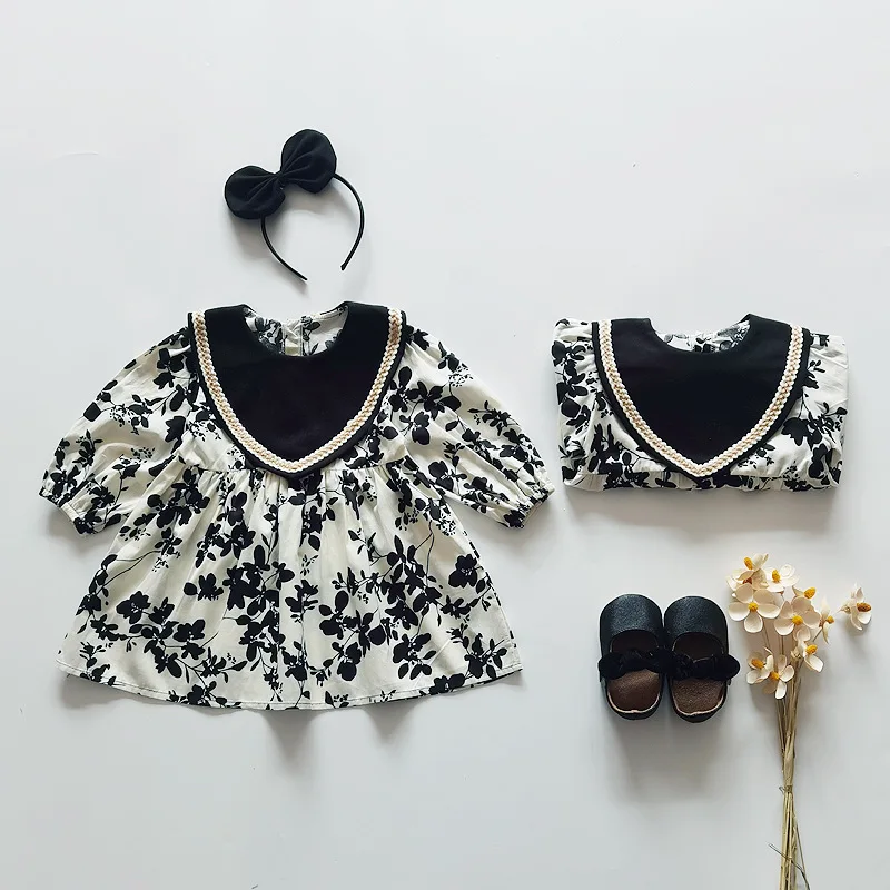 bulk baby bodysuits	 Kids Baby Girl Sister Dress Rompers Girl Long Sleeve Printing Dress Rompers Spring Autumn Baby Girl Newborn Rompers Clothes cute baby bodysuits