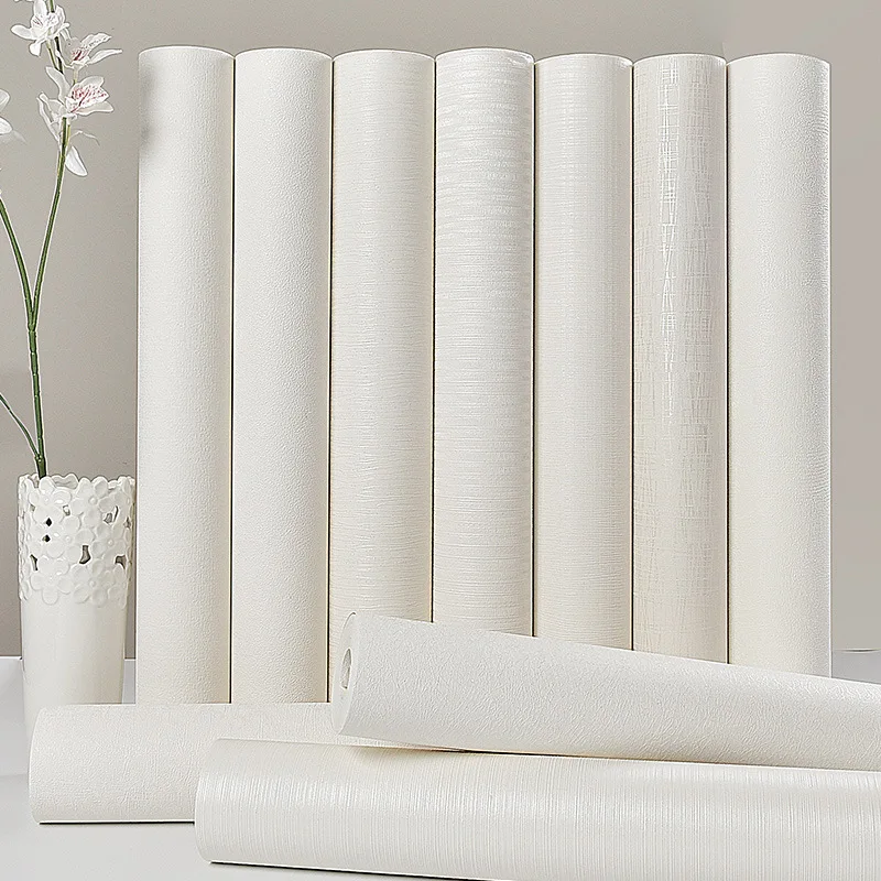 

Solid Color Plain Color White Versatile Non-woven Wallpaper Ceiling Clothing Store Hotel Living Room Thick Wallpaper