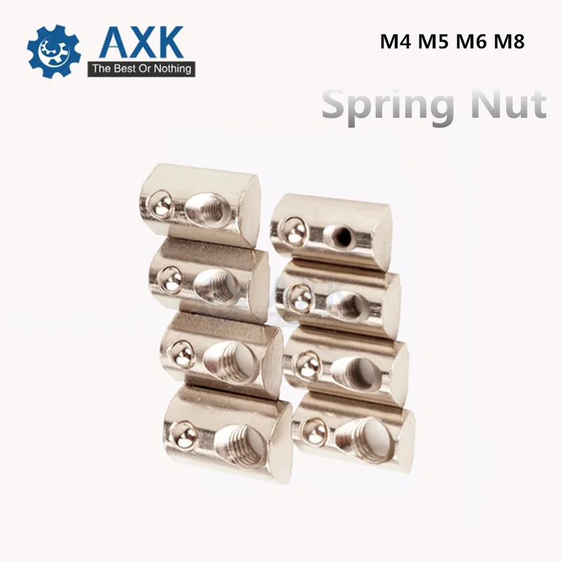 

Aluminum Extrusion Profile CNC M4 M5 M6 M8 Half Round Elasticity Spring Nut Ball Nut 2020 3030 4040 4545 DT