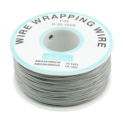 

PCB Solder Flexible P/N B-30-1000 30AWG Wire Cable Wrapping Wrap 200M Gray