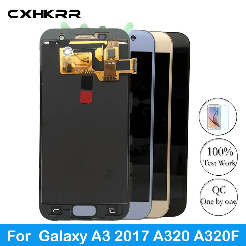 

For Samsung Galaxy A3 2017 A320 A320F A320M A320Y LCD Phone Display with Touch Screen Digitizer Assembly Brightness
