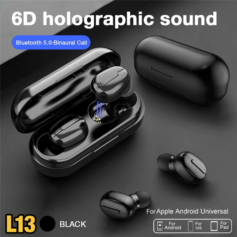 Waterproof TWS Bluetooth Headphones Wireless Earphone with Charging box Mini Sports Binaural Stereo Music Wireless Headset