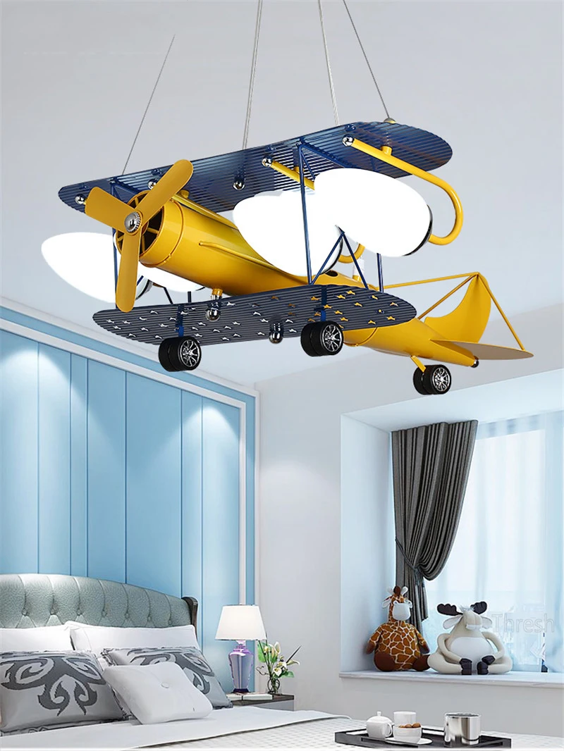 Kids Room Lamp For Children Chandelier Airplane Hanging Lamp Light Kids Room Led Light Children Bedroom Kids Chandelier Lighting bedroom chandelier