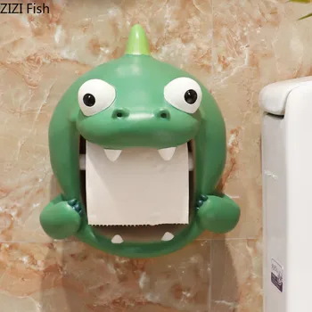 

European Style Creative Cartoon Animal Resin Bathroom Paper Towel Holder Towel Rack Hanging Punch Free Decorative Ornaments