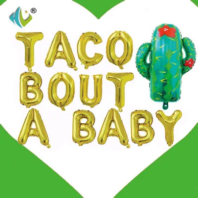 TACO BOUT A BABY G Мексиканская фиеста тематическая вечеринка на день рождения украшения для детей из фольги кактус Taco Bout a вечерние Детские Taco Bout Love воздушный шар Globos Ball - Цвет: TACO BOUT A BABY G