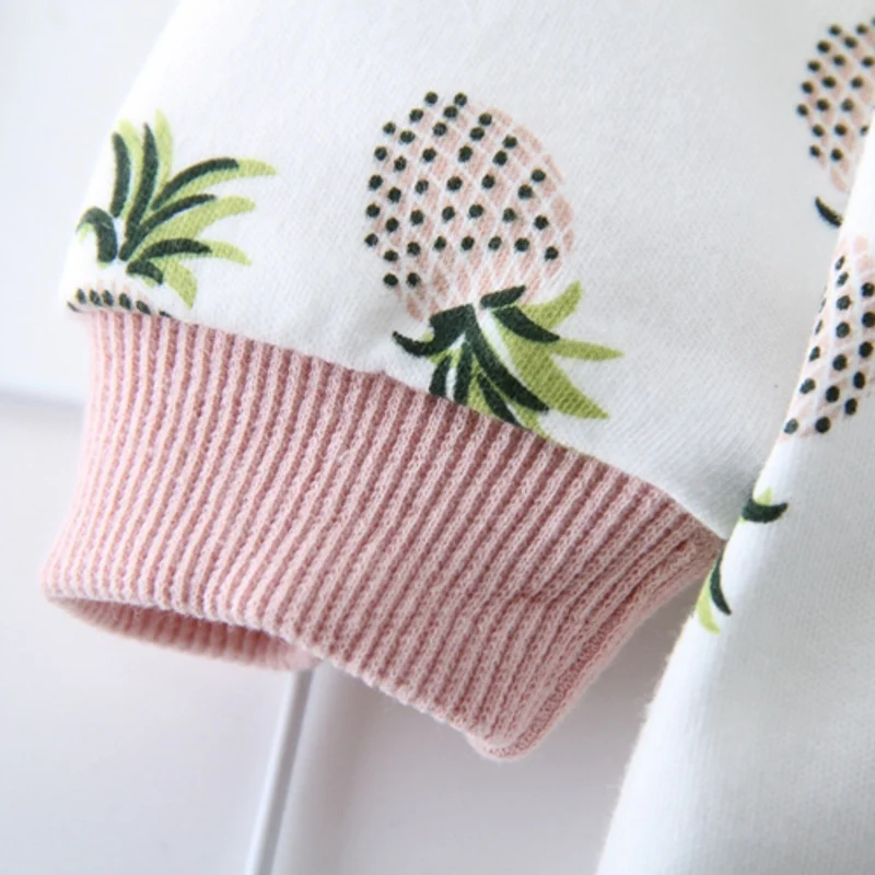 Осенний Детский комбинезон с капюшоном с длинными рукавами и принтом ананаса для маленьких девочек и мальчиков; Детский Повседневный Комбинезон; детские комбинезоны для мальчиков и девочек