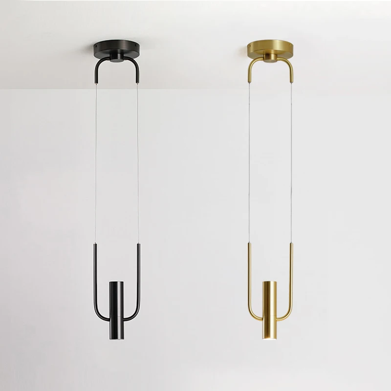 

scandinavian post-modern minimalist living room dining room pendant lamp bar creative personality crescent light pendant lights