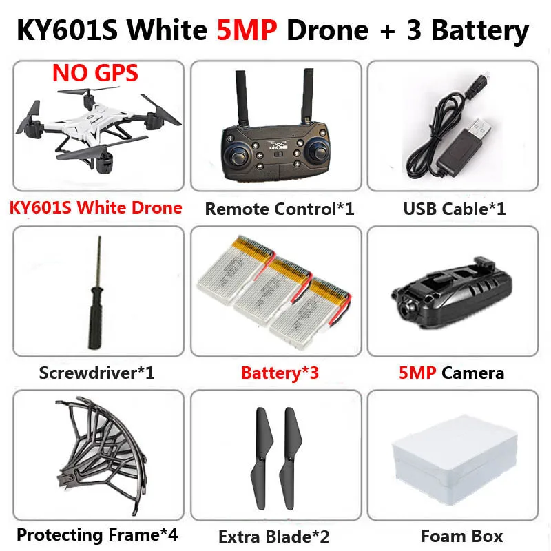 KY601G KY601S Профессиональный Дрон с камерой 4K HD 5G WiFi gps FPV дистанционное управление расстояние 2 км RC Квадрокоптер вертолет детские игрушки - Цвет: KY601S 5MP W 3B