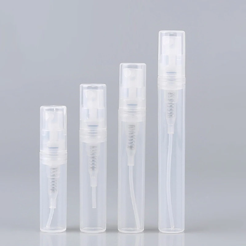 

5Pcs Clear Snap-on Plastic Perfume Spray Bottles Cosmetics Small Sample Pots Nebulizer 2ml 3ml 4ml 5ml Travel Atomizer Container