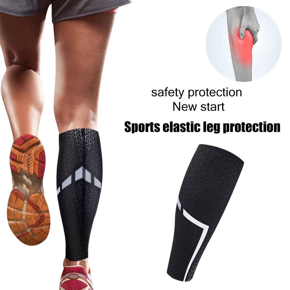 Men Running Hiking Cycling Leg Warmers Calf Compression Sleeve Leg High Protector Gaiters Elastic Sports Wrap Guard Shin Support