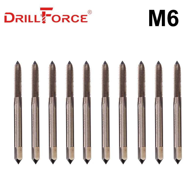 Drillforce 10 шт. M2-M12 Кобальт винтовой кран сверла HSSCO машина краны для металла нержавеющей стали(M2 M2.5 M3 M4 m5 m6 m8 m10 m12