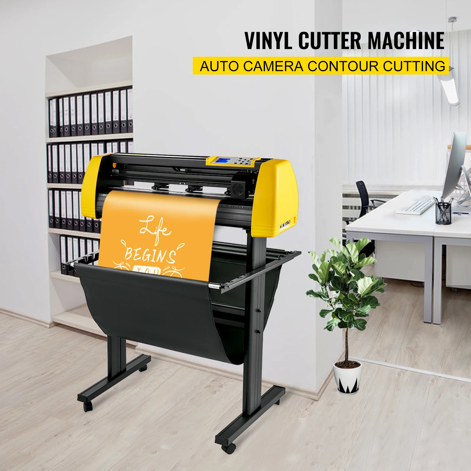 VEVOR 53"/34" Auto Offline Vinyl Cutter Plotter W/ Touch Screen for Cutting Sticker And Decal Card T-shirt Heat Transfer Media