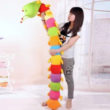 Peluche colorée longue de 50CM en forme de ver pour enfants, jouets en peluche doux, coussin de ver, cadeau éducatif pour anniversaire