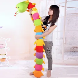 Muñeco de peluche de gusano para niños, muñeco de felpa cognitiva de 50CM de largo colorido, cojín de gusano suave, regalo educativo para cumpleaños