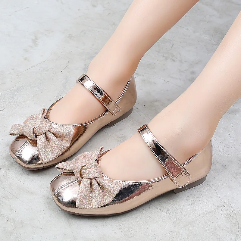 

2020 Spring Girls Korean-style Children Leather Shoes Gelingongzhu Bright Skin Princess Shoes Velcro CHILDREN'S Shoes