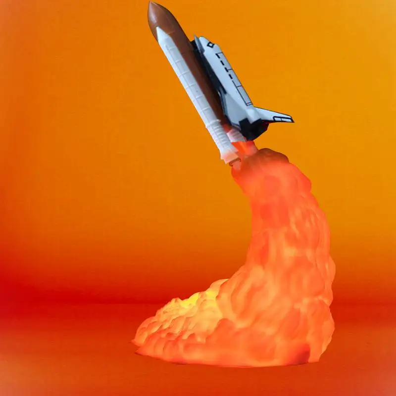 

2019 New Dropshipping Space Shuttle USB Touch Lamp and Moon lamps In Night Light By 3D Print for Space Lovers Rocket Lamps