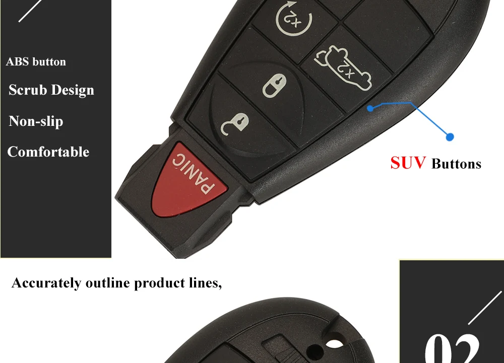 Keyforkess 433Mhz ID46 auto remota senza chiave vai per Jeep Grand Cherokee Chrysler Town & Country 300 Dodge Caravan key Smart key - H960a7cbc77b24c439a5a81a37a7dc2fcB