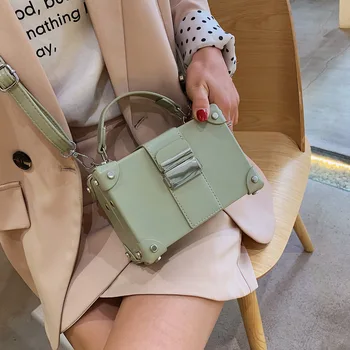 

Desigen Box Small Crossbody Bags For Women PU Leather Messenger Bag Strap Simple Handbags Lady Shoulder Square Bag Female Totes