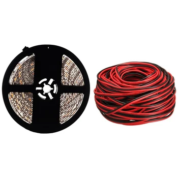 

1 Pcs RGB 5M 5050 LED Strip Light 300 Leds SMD LED Tape Waterproof & 1 Set 20M 2-Pin Wire Extension Connector Cable