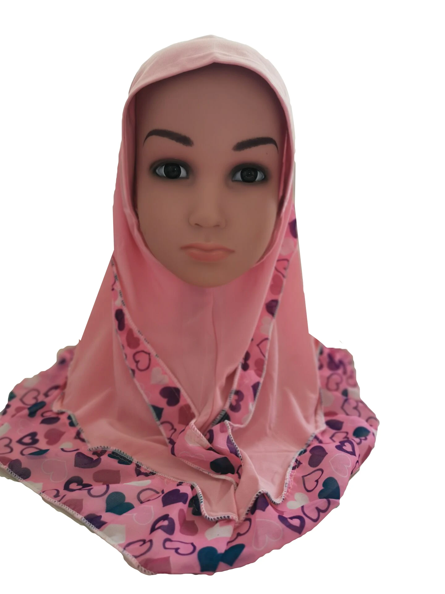 Light Pink Рамадан дети девочки Исламские мусульманские шапки, шарфы, детский шарф шапки Амира арабский Ближний Восток цельный головной убор Новинка - Цвет: Light Pink