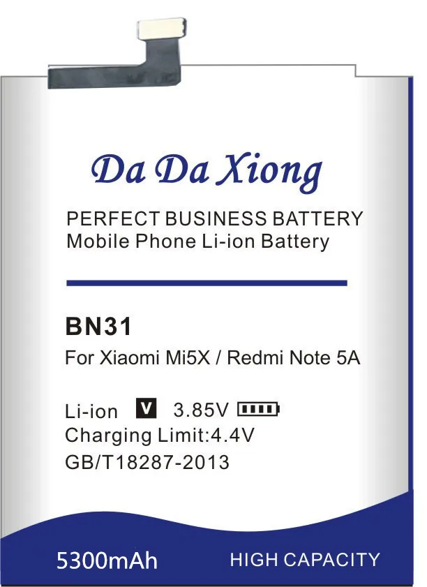 Оригинальный Da Xiong аккумулятор для телефона BN31 Xiaomi Mi 5X Mi5X / Redmi Note 5A Pro 5300 мАч