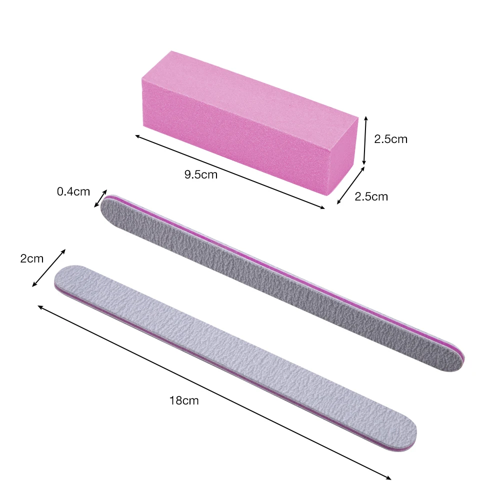 5/10 шт. наждак, пилка для ногтей извести 100/180 Двусторонняя брусок для шлифовки блок ногтей шлифовальная пилка для ногтей буфера напильники Маникюрный Инструмент