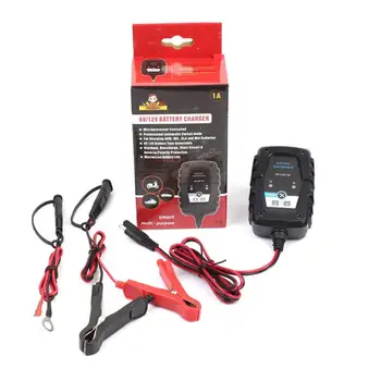 

6V12V 1A Smart Lead Acid Battery Charger Motorcycle Car Battery Agm Charger Sae Cable LED Indicators Drop Shipping