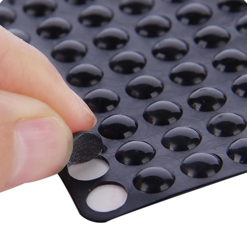 8mm*1-4mm Adhesive Bumper Pads Self Adhesive Round Silicone Rubber Bumpers Soft Transparent Black Anti Slip shock absorber Feet