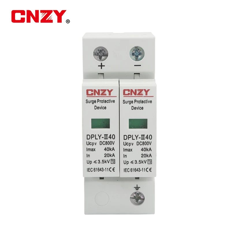 

SPD DC 500V 800V 1000V 2P 20~40KA Surge Protective Protection Device Arrester Low Voltage House 2 Poles Surge ProtectoDin Rail