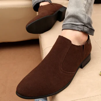 

British Style Men Shoes Breathable Men Dress Shoes Slip On Black Brown Working Formal Shoesmen's Fashion D01-16