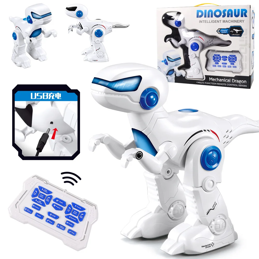 Rc Robot Dinosaur Intelligent Remote Control Tyrannosaurus Model With Music Light Walking Programming Function Electric Kids Toy - & Accessories - AliExpress