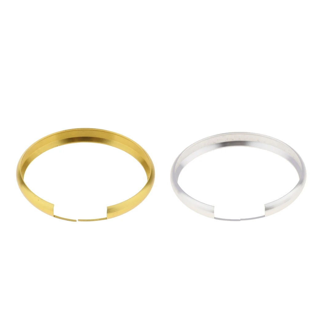 2 Pieces Alumnium Smart Key Fob Ring Trim Cover Protector for Mini Cooper R55 R56 R57 R58 R59 R60 - Gold & Silver