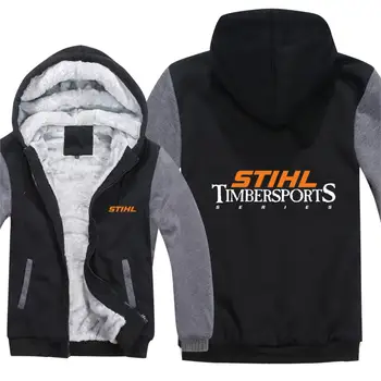 

Stihl Timbersports Series Hoodies Men Pullover Wool Liner Jacket Thicken Winter Stihl Timbersports Sweatshirts