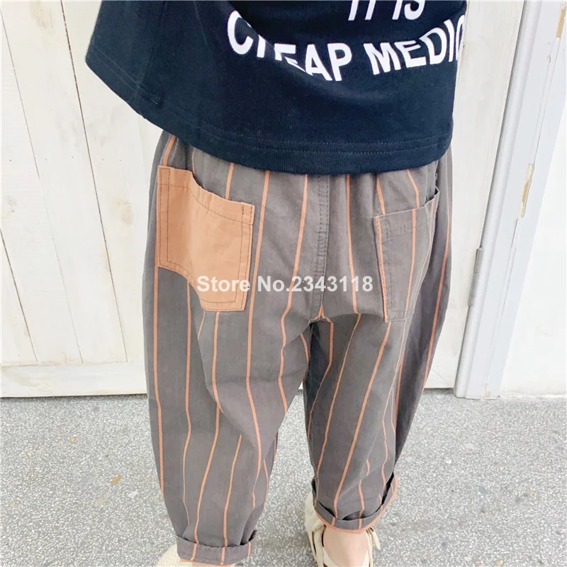 

Spring Autumn Kids Loose Striped Pants Baby Cotton Harem Pants Boys Girls Casual Trousers
