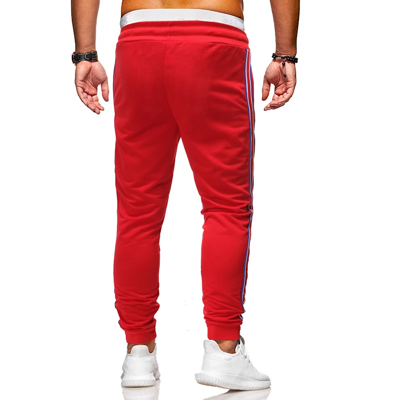 Новые мужские спортивные штаны с принтом, мужские повседневные полосатые Лоскутные Спортивные брюки для бега, модные уличные штаны с буквами в стиле хип-хоп