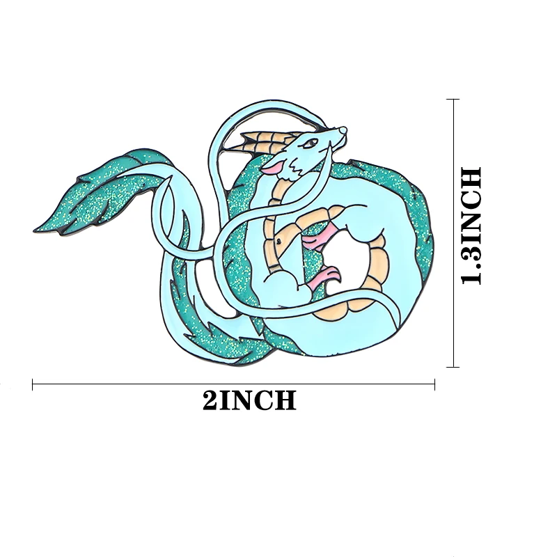 DMLSKY модные Миядзаки Унесенные призраками белый дракон эмаль на булавке и броши значок для рюкзака брошь для одежды M3645