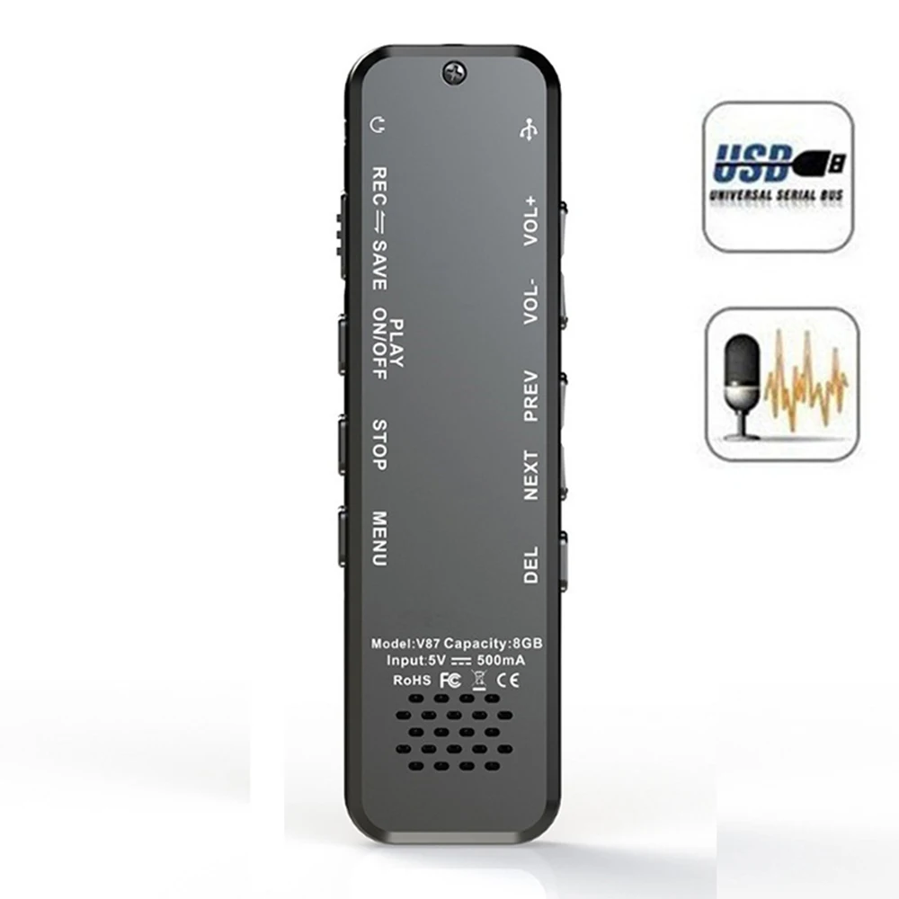VR540 Цифровой диктофон Hotkey Звук Аудио запись двойные микрофоны шумоподавление Блокировка 3D Edge экран Голосовая активация