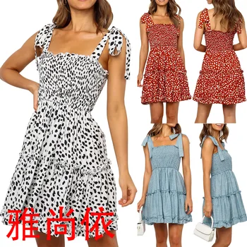 

Floral Women's Dress Sexy Korean Sleeveless Party Dresses Female 2020 Summer Pullover Loose Fashion Backless Short Dress Vestido